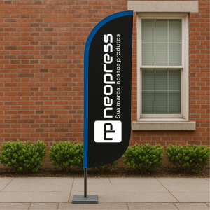 Wind Banner Completo (XL) BasePro® ou Plástica Comum 3,80x0,80m Dupla-Face | Impressão Ultra-HD Impressão Sublimática Faca | Pena | Vela | Angulo Haste em Aço Reforçado (Desmontável)
